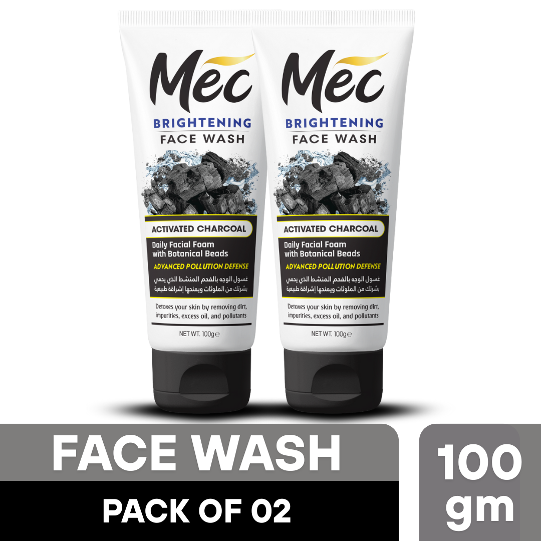 Mec Brightening Activated Charcoal Face Wash 100gm (Pack of 2)
