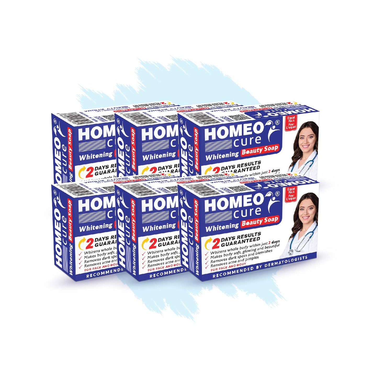 Homeo Cure Whitening Beauty Soap 2 Days Results Guaranteed (Pack of 6)