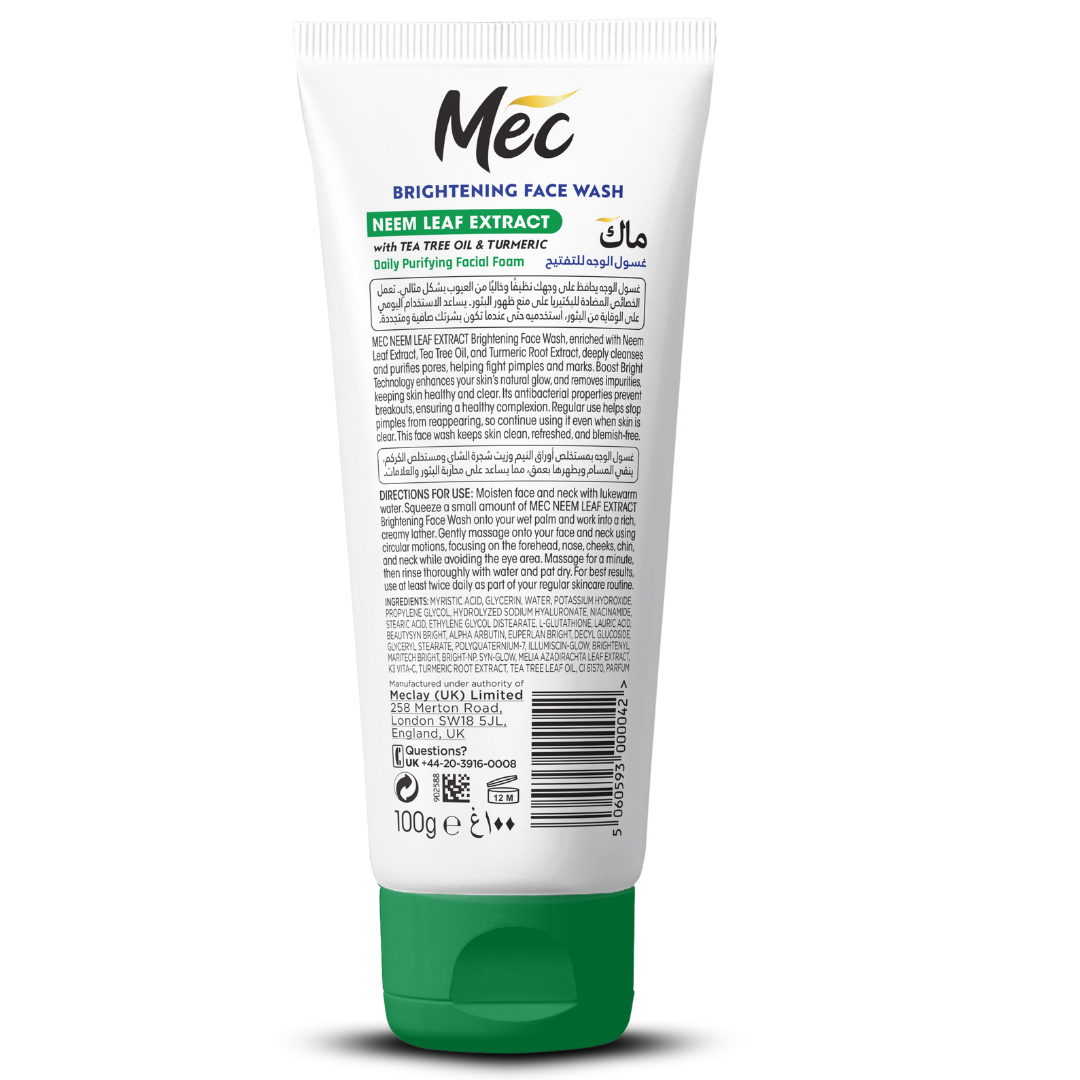 Mec Brightening Neem Extract Face Wash 100gm