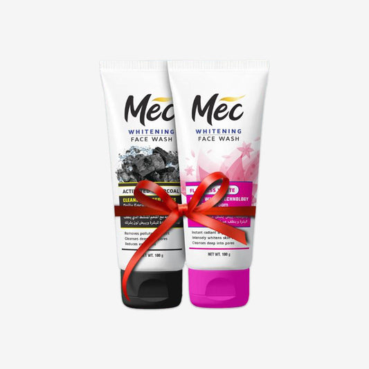 Mec Whitening Activated Charcoal & Flawless White Face Wash 100gm (Pack of 2)