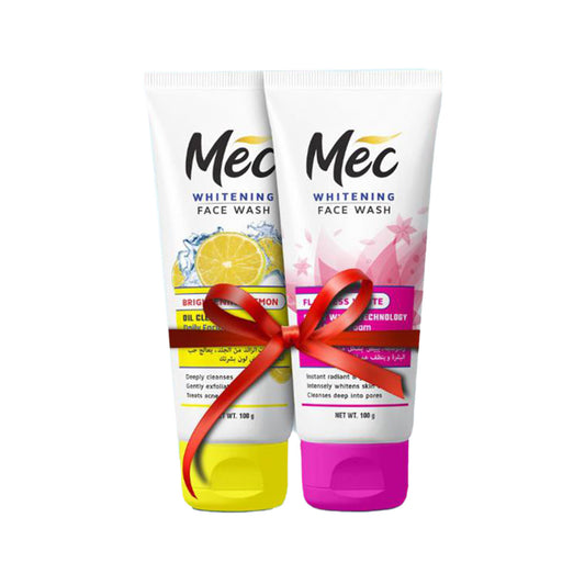 Mec Whitening Brightening Lemon & Flawless White Face Wash 100gm (Pack of 2)