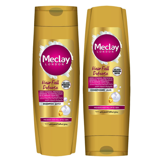 Meclay London Hair Fall Defense Shampoo 185ml + Conditioner 180ml Pair Box