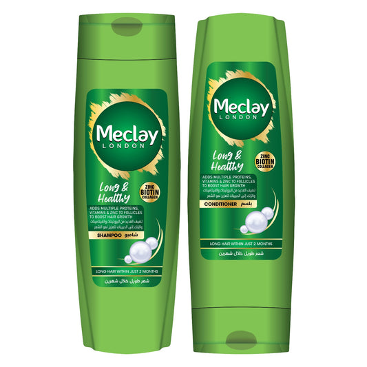 Meclay London Long & Healthy Shampoo 185ml + Conditioner 180ml Pair Box