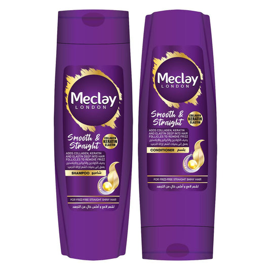 Meclay London Smooth & Straight Shampoo 185ml + Conditioner 180ml Pair Box