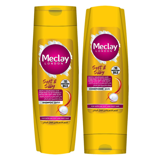 Meclay London Soft & Silky Shampoo 185ml + Conditioner 180ml Pair Box