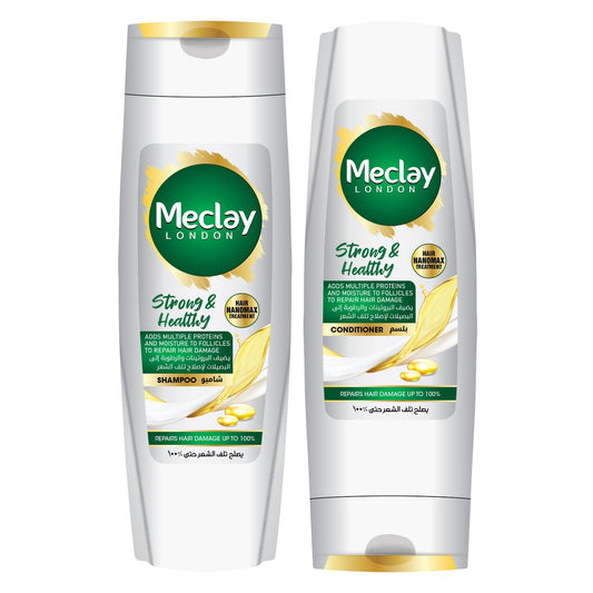 Meclay London Strong & Healthy Shampoo 185ml + Conditioner 180ml Pair Box