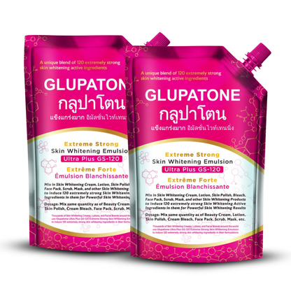 Glupatone Extreme Strong Whitening Emulsion Ultra Plus GS-120 For Face & Body 500ml (Pack Of 2)
