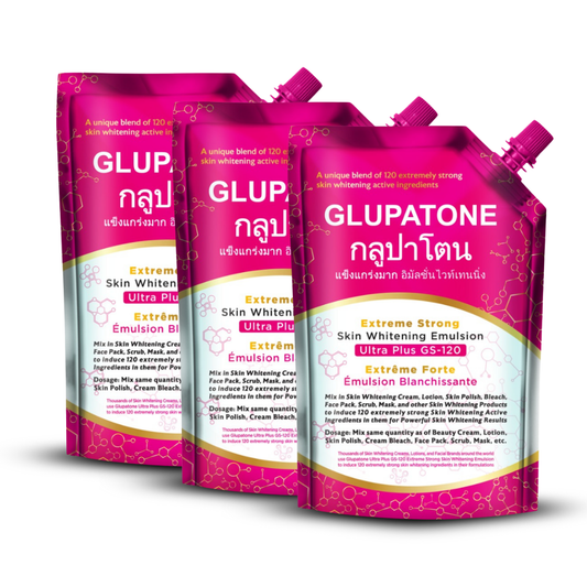Glupatone Extreme Strong Whitening Emulsion Ultra Plus GS-120 For Face & Body 500ml (Pack Of 3)