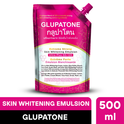 Glupatone Extreme Strong Whitening Emulsion Ultra Plus GS-120 For Face & Body 500ml