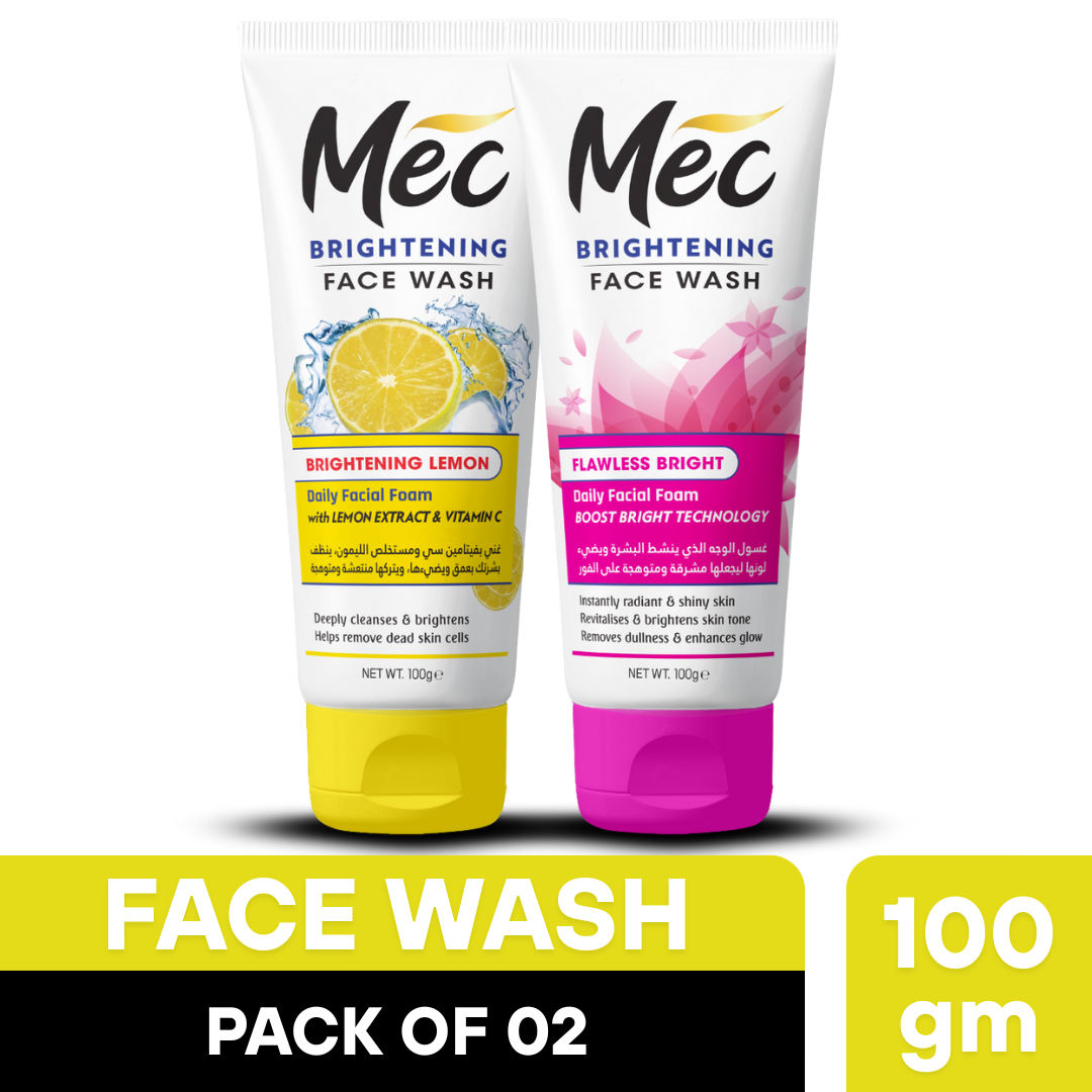 Mec Brightening Lemon & Flawless Bright Face Wash 100gm (Pack of 2)