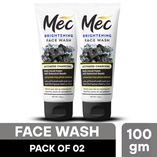 Mec Brightening Activated Charcoal Face Wash 100gm (Pack of 2)