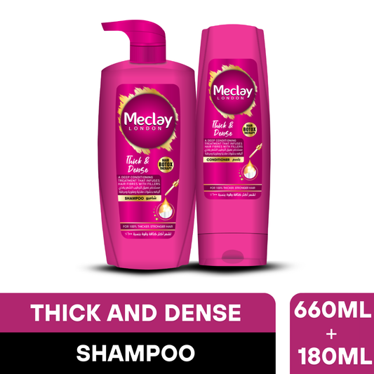Meclay London Thick & Dense Shampoo 660ml + Conditioner Pair Box (Save Rupees 200)