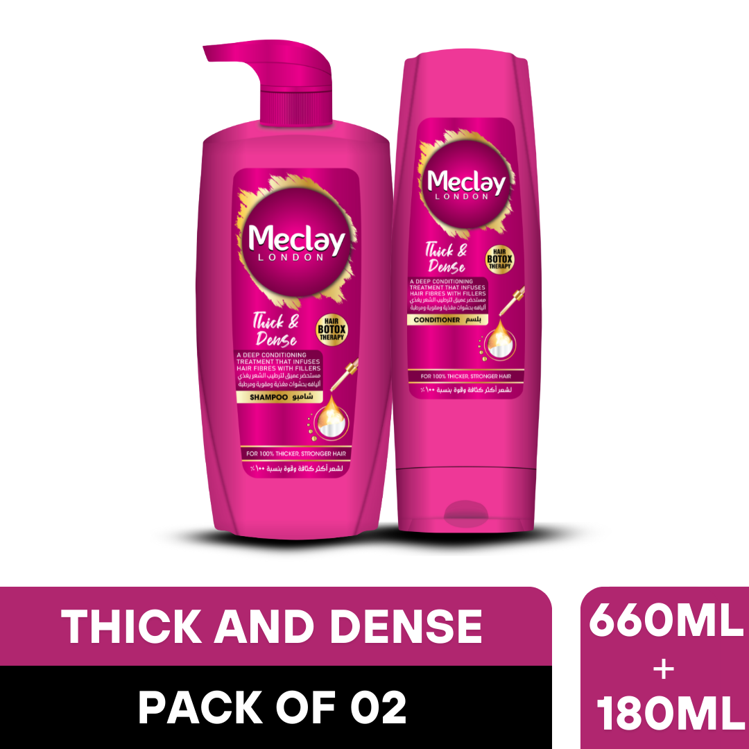 Meclay London Thick & Dense Shampoo 660ml + Conditioner Pair Box (Save Rupees 200)