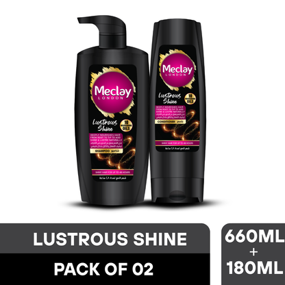 Meclay London Lustrous Shine Shampoo 660ml + Conditioner Pair Box (Save Rupees 200)