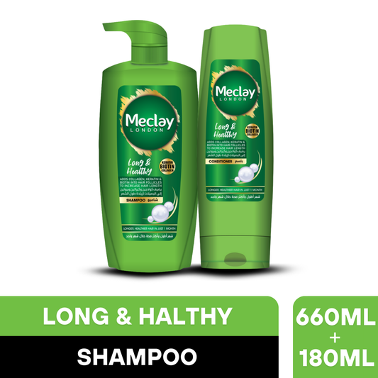 Meclay London Long & Healthy Shampoo 660ml + Conditioner Pair Box (Save Rupees 200)