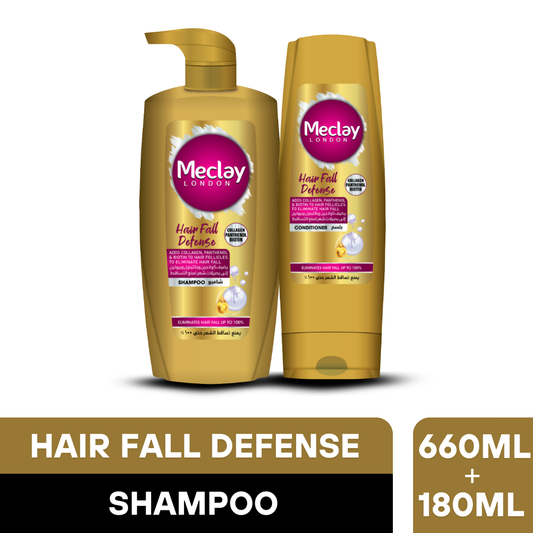 Meclay London Hair Fall Defense Shampoo 660ml + Conditioner Pair Box (Save Rupees 200)