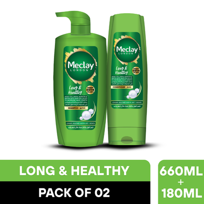 Meclay London Long & Healthy Shampoo 660ml + Conditioner Pair Box (Save Rupees 200)