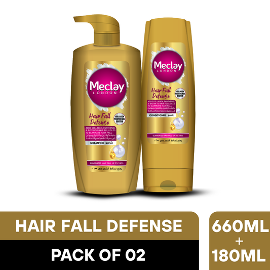 Meclay London Hair Fall Defense Shampoo 660ml + Conditioner Pair Box (Save Rupees 200)
