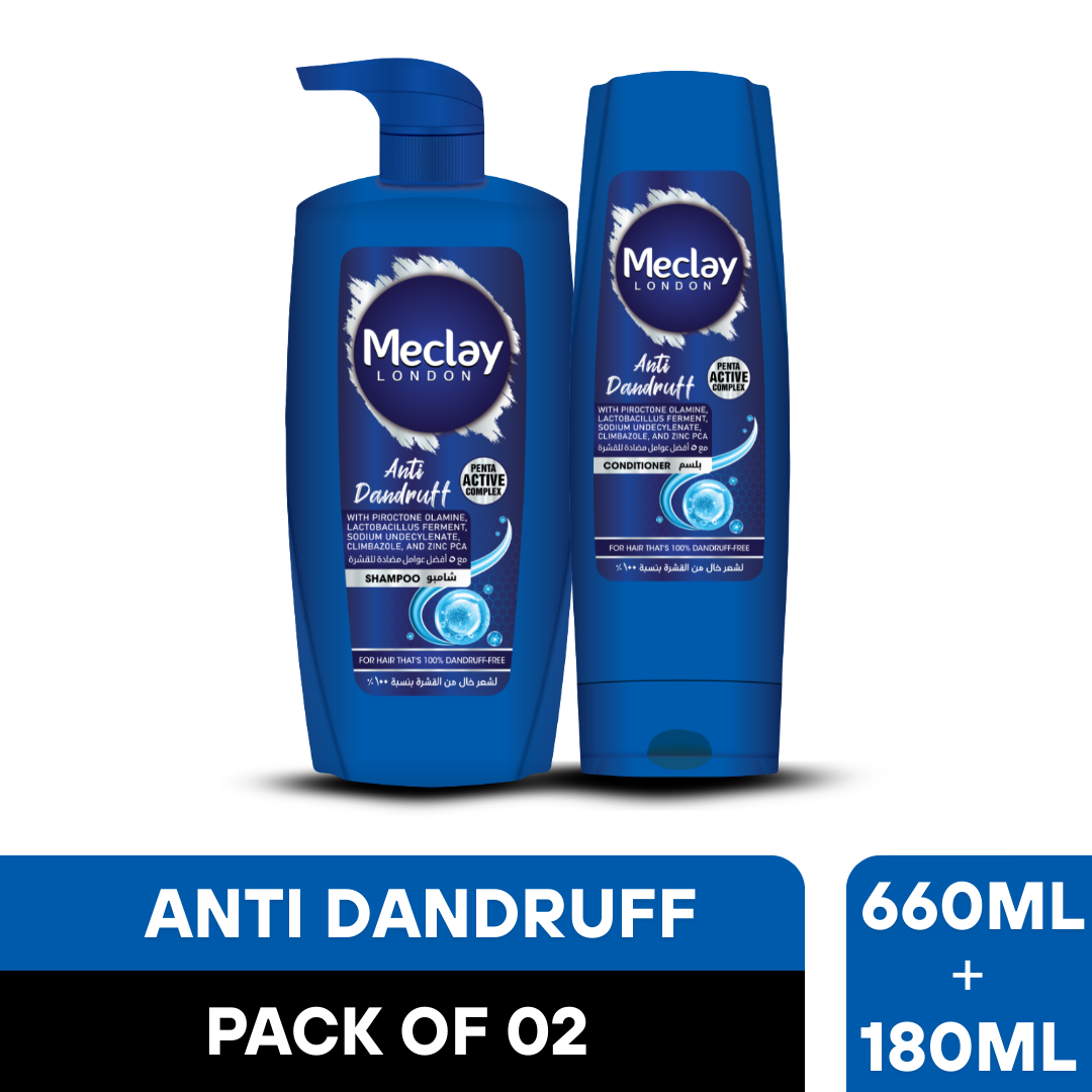 Meclay London Anti Dandruff Shampoo 660ml + Conditioner Pair Box (Save Rupees 200)