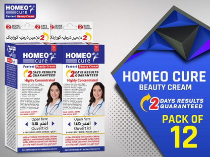 Homeo Cure Beauty Cream Highly Concentrated Fastest 2 Days Results Guaranteed (Pack Of 12)