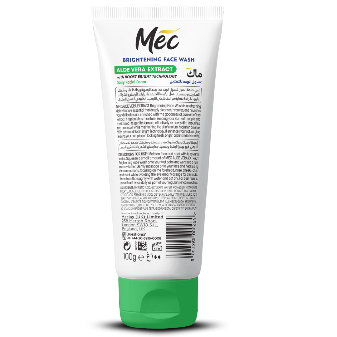 Mec Brightening Aloe Vera Extract Face Wash 100gm