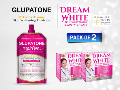 GLUPATONE Extreme Strong Emulsion 50ml With Dream White Beauty Cream (Pack Of 2)