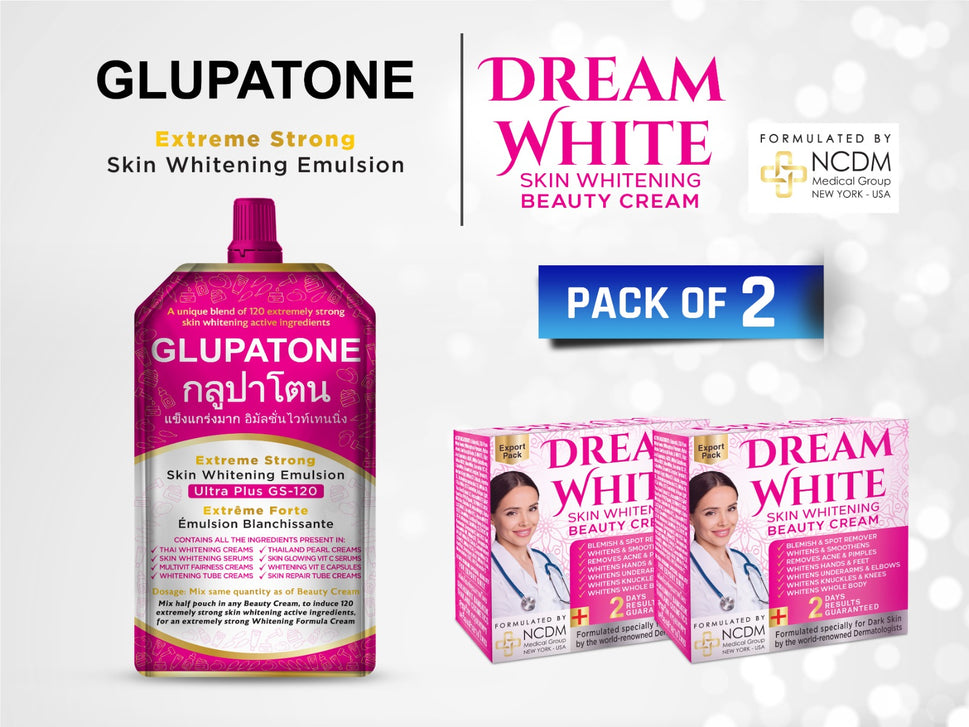 GLUPATONE Extreme Strong Emulsion 50ml With Dream White Beauty Cream (Pack Of 2)