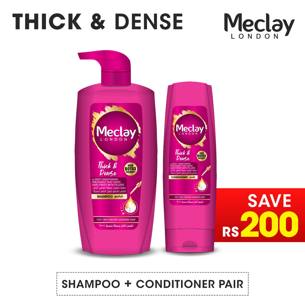 Meclay London Thick & Dense Shampoo 660ml + Conditioner Pair Box (Save Rupees 200)